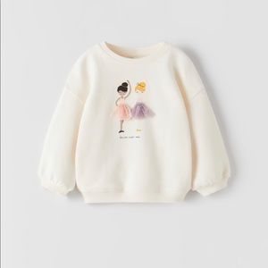 🩰NEW🩰Zara ballerina sweatshirt 6-9m
